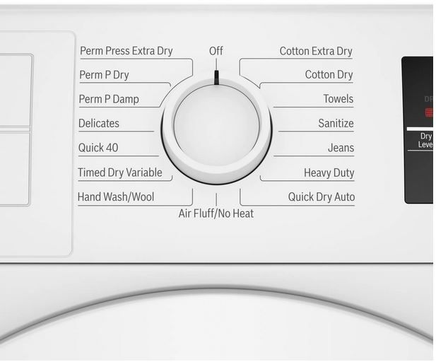 Bosch 300 Series 4.0 Cu. Ft. White Front Load Electric Dryer 6