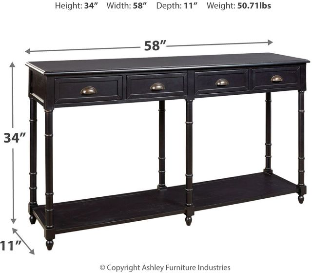 Signature Design by Ashley® Eirdale Black Console Sofa Table 17
