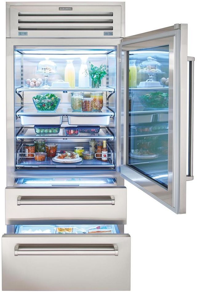 Sub-Zero® PRO Series 22.7 Cu. Ft. Stainless Steel Frame Bottom Freezer Refrigerator 3