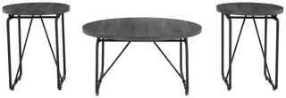 Signature Design by Ashley® Garvine 3 Pieces Charcoal Gray Occasional Table Set