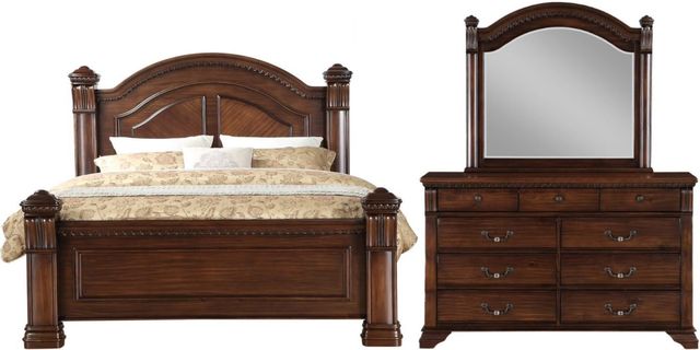 Isabella Queen Size Bedroom Set - Brown