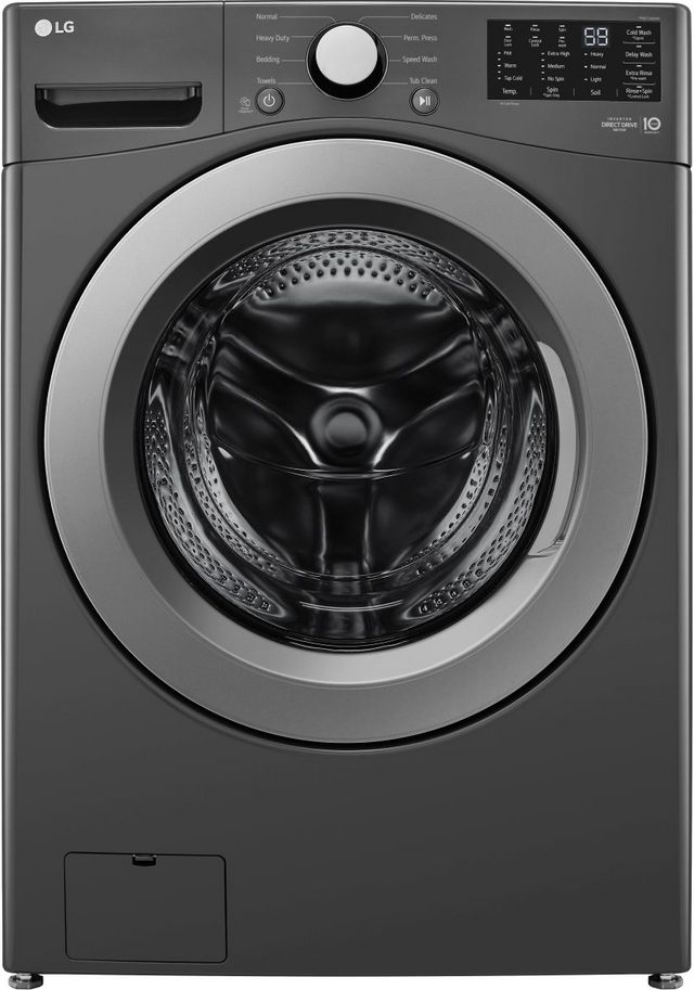 LG 5.0 Cu. Ft. Black Steel Front Load Washer, Yale Appliance