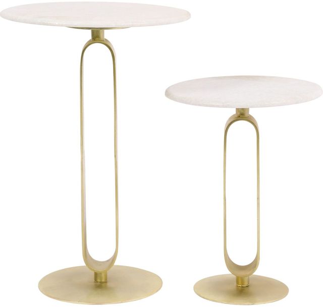Deux tables ronde Monrow, blanc, Renwil® 0