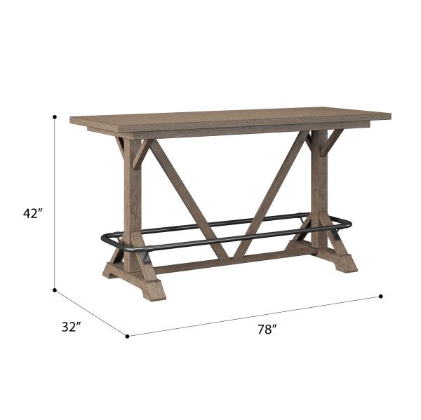 Emerald Home Benton Pecan Brown Trestle Bar Table 