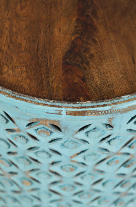 Jofran Inc. Global Archive Turquoise Drum Table 4