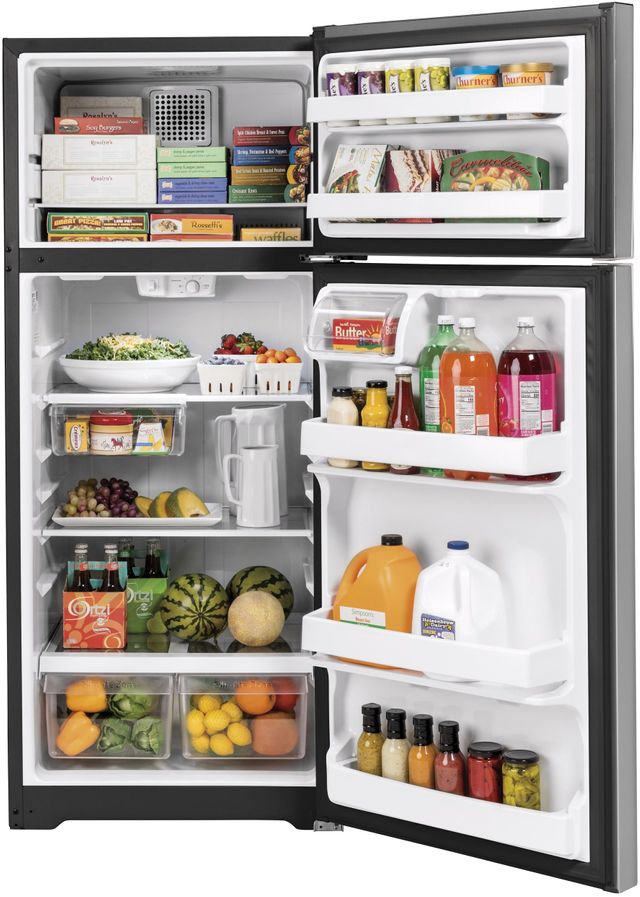 GE® 17.5 Cu. Ft. Stainless Steel Top Freezer Refrigerator 2
