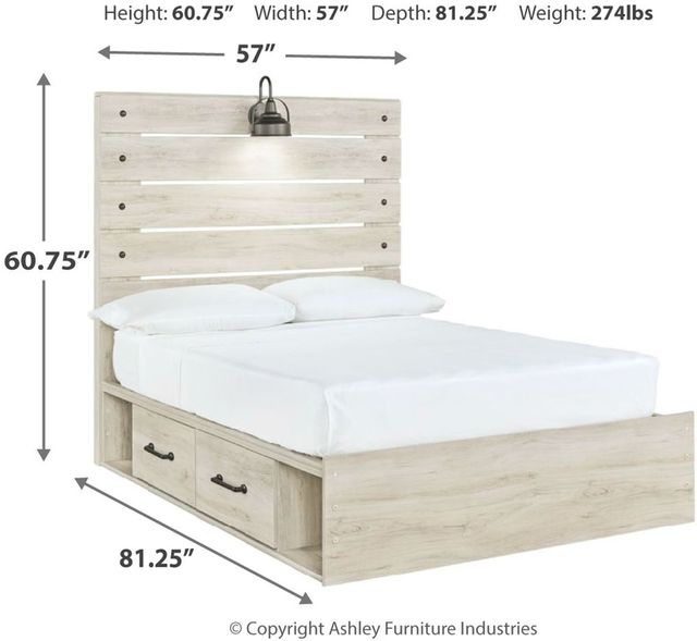 Signature Design by Ashley® Cambeck Whitewash Queen Panel Bed with 4 Drawers 8