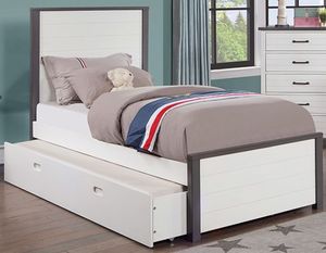 Furniture of America® Priam Gray/White Twin Storage Panel Bed