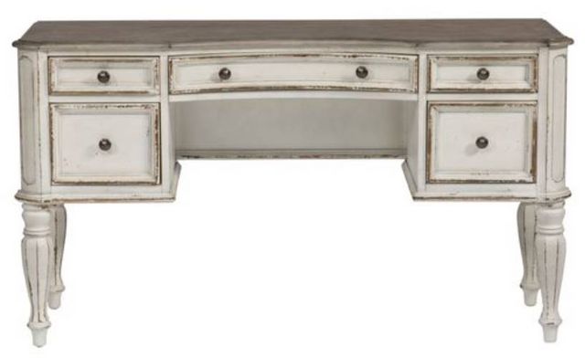 Liberty Furniture Magnolia Manor Weathered Brown Vanity Desk with Antique White Base-1