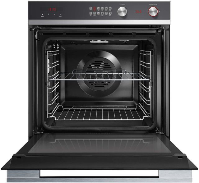 Fisher & Paykel 24" Brushed Stainless Steel with Black Glass Electric Built In Single Oven 1