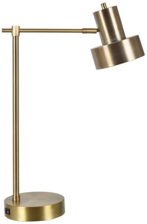 Crestview Collection Beckett Antique Brass Task Lamp with USB