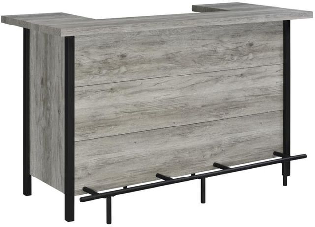 Coaster® Grey Driftwood and Black Bar Unit with Footrest  0