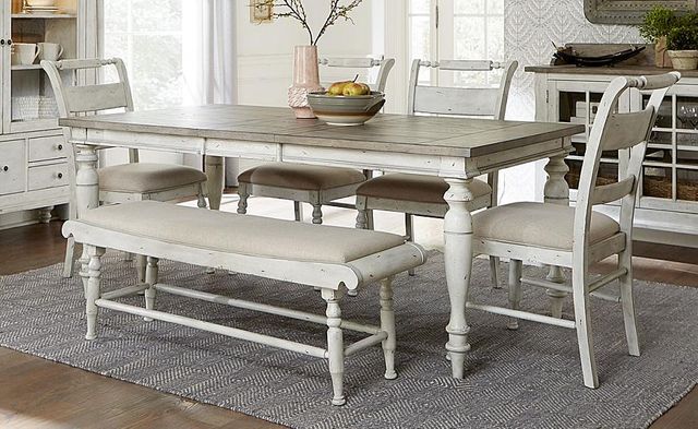 Liberty Furniture Whitney 6-Piece Weathered Gray Rectangular Table Set-0