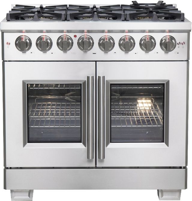 FORNO® Capriasca 36" Stainless Steel Pro Style Dual Fuel Range