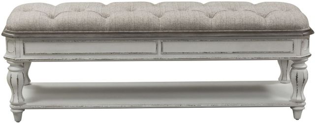 Liberty Furniture Magnolia Manor Antique White Bed Bench 0