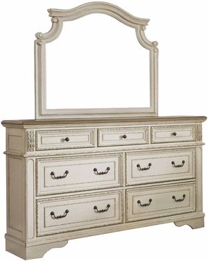 Signature Design by Ashley® Realyn Antiqued Two-Tone Dresser And Mirror Set