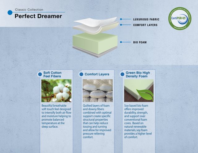 Dreamstar Bedding Classic Collection Perfect Dreamer High Density Foam Full Mattress 8