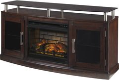 Signature Design by Ashley® Chanceen Dark Brown 60" TV Stand with Electric Fireplace