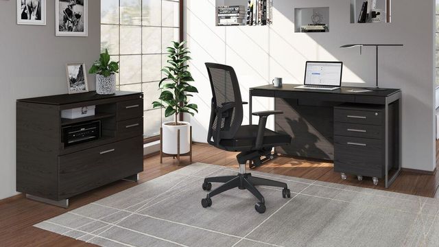 BDI Sequel® Charcoal/Satin Nickel Compact Desk 5