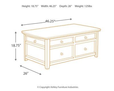 Signature Design by Ashley® Carlyle Almost Black Lift Top Coffee Table 10