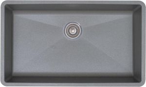 Blanco Precis Metallic Gray 32" Silgranit Granite Composite Undermount Super Single Bowl Kitchen Sink