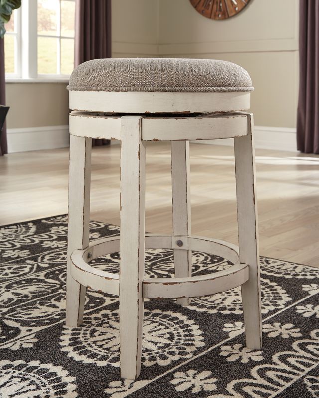 Signature Design by Ashley® Realyn Chipped White Counter Height Stool 1