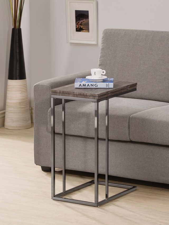 Coaster® Pedro Weathered Grey/Black Expandable Top Accent Table-1
