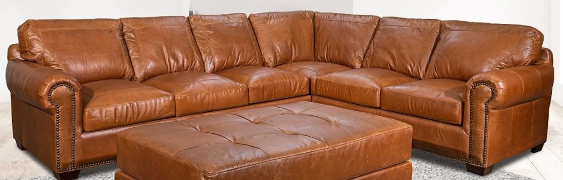 USA Premium Leather Furniture 4955 Saddle Glove Sectional