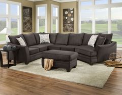 Peak Living Flannel 3-Piece Seal Sectional