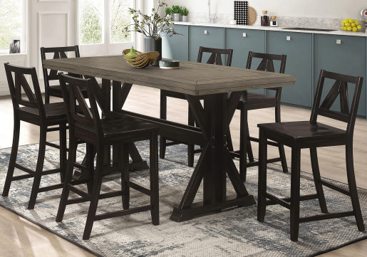 Coaster Bairn 5 Piece Barn Gray Black Sand Counter Dining Set