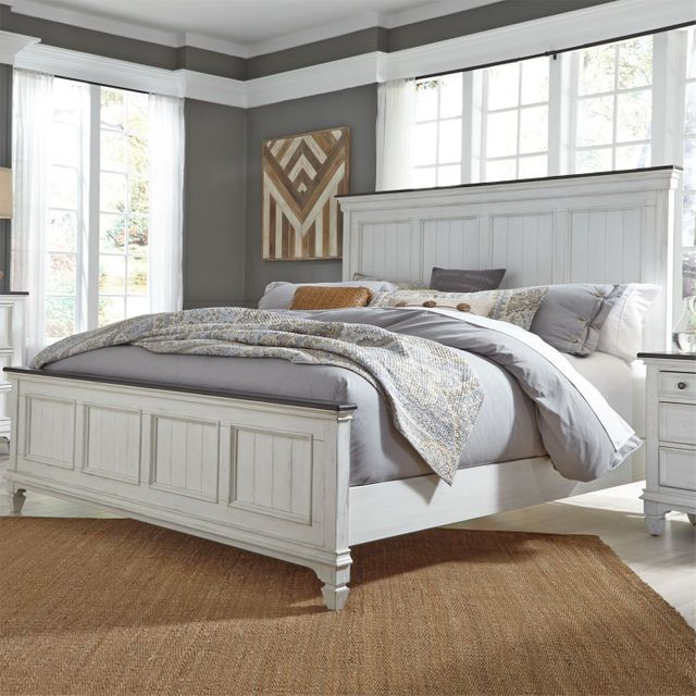 Liberty Furniture Allyson Park Wire Brushed White King Panel Bed 6