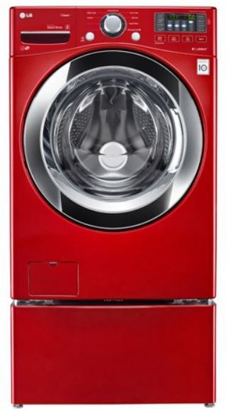 LG Front Load Washer-Wild Cherry Red 0