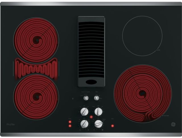 GE Profile™ 30" Stainless Steel Electric Cooktop-1