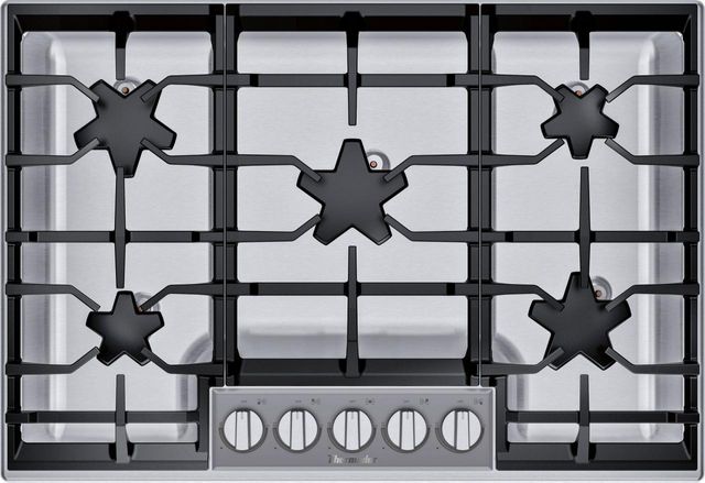 Thermador® Masterpiece® Pedestal Star® 30" Stainless Steel Gas Cooktop-0