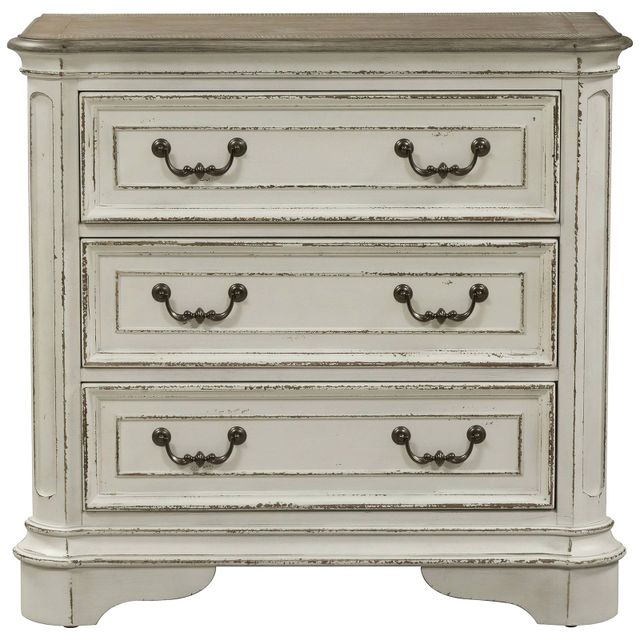 Liberty Magnolia Manor 3 Drawer Bedside Chest w/ Charging Station-0