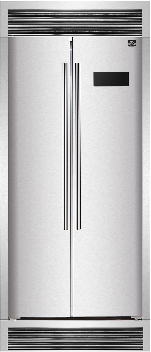 FORNO® Salerno 33 in. 15.6 Cu. Ft. Stainless Steel Counter Depth Side-by-Side Refrigerator