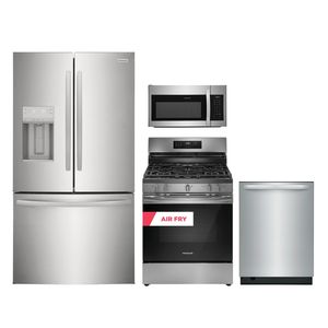 Frigidaire 4pc Appliance Package - 27.8 cu.ft. French Door Refrigerator and  Freestanding Gas Range w/ Air Fry