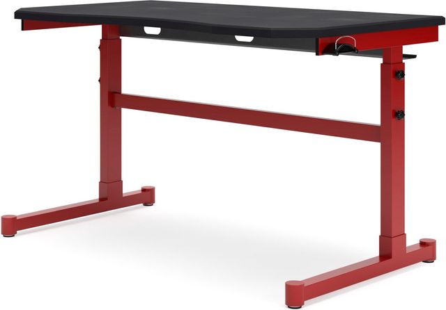 Signature Design by Ashley® Lynxtyn Red/Black Adjustable Height Home Office Desk-2