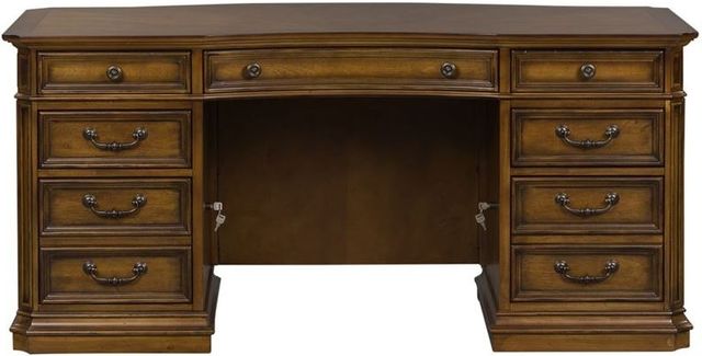 Liberty Furniture Amelia Antique Toffee Jr. Executive Desk Top 1