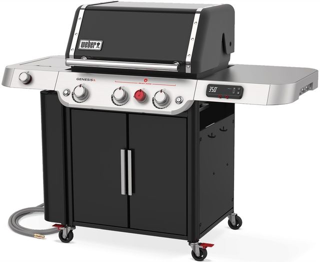 Weber® Grills® Genesis 62" Black Smart NG Freestanding Grill with Side Burner and Nightvision-1