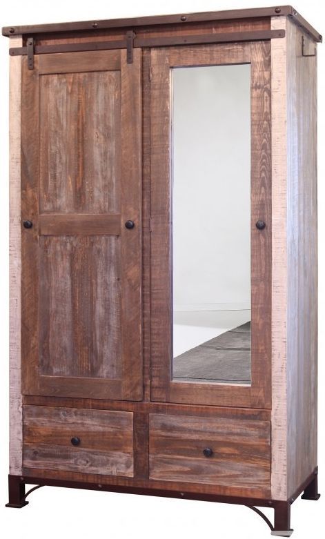 International Furniture Direct Antique Wood Armoire