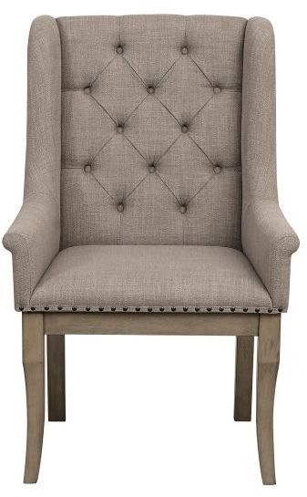 Homelegance Vermillion Taupe Fabric Tufted Arm Chair 1
