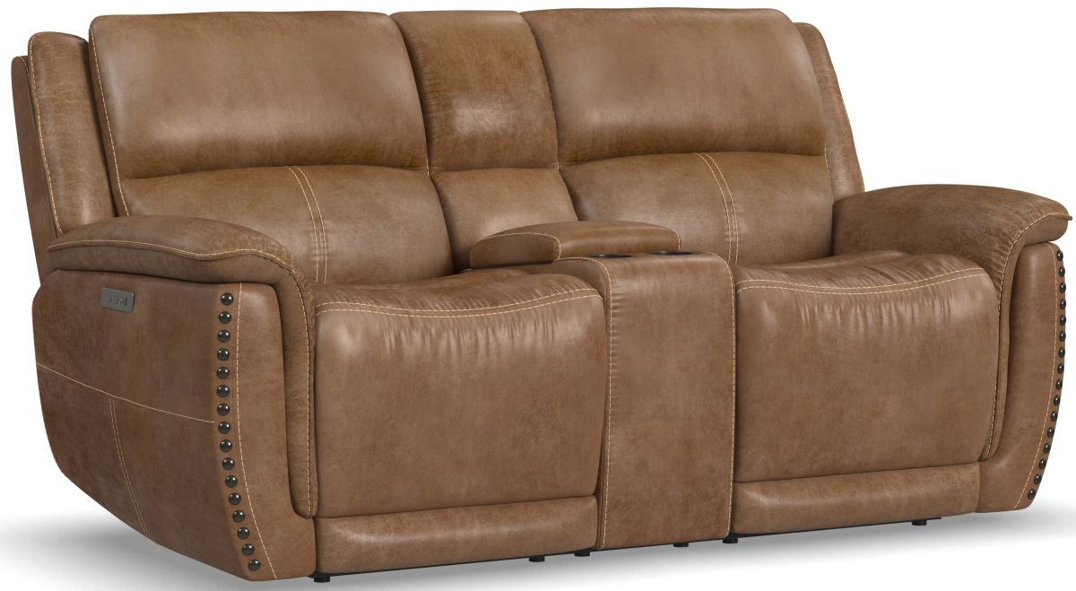 Flexsteel® Beau Power Reclining Loveseat With Console And Power ...