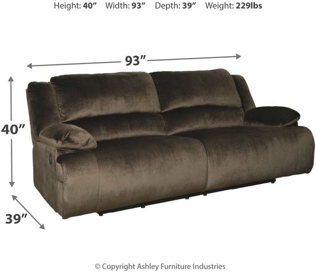 Signature Design by Ashley® Clonmel Chocolate Reclining Sofa 16