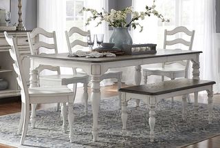 Liberty Furniture Magnolia Manore 6-Piece Antique White Dining Table Set