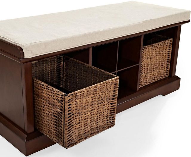 Crosley Furniture® Brennan Mahogany/Tan Storage Bench-2