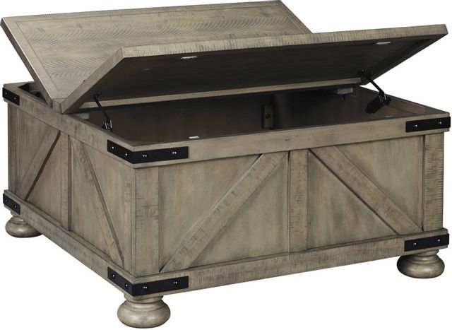 Signature Design by Ashley® Aldwin Gray Coffee Table with Lift Top Storage-2