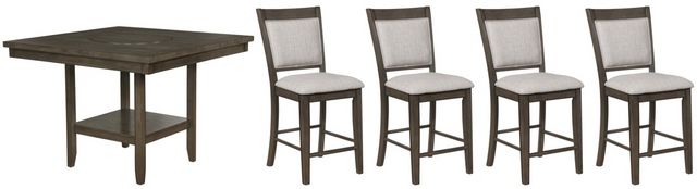 Crown Mark Fulton 5 Piece Brown/Grey Counter Height Dining Set-0