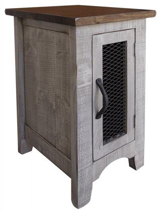 International Furniture Direct Pueblo Gray Chair Side Table