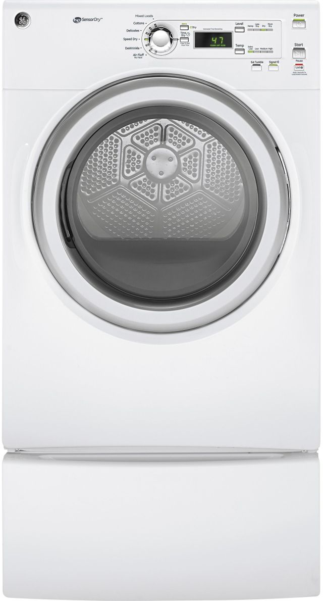 GE® Front Load Electric Dryer-White-3
